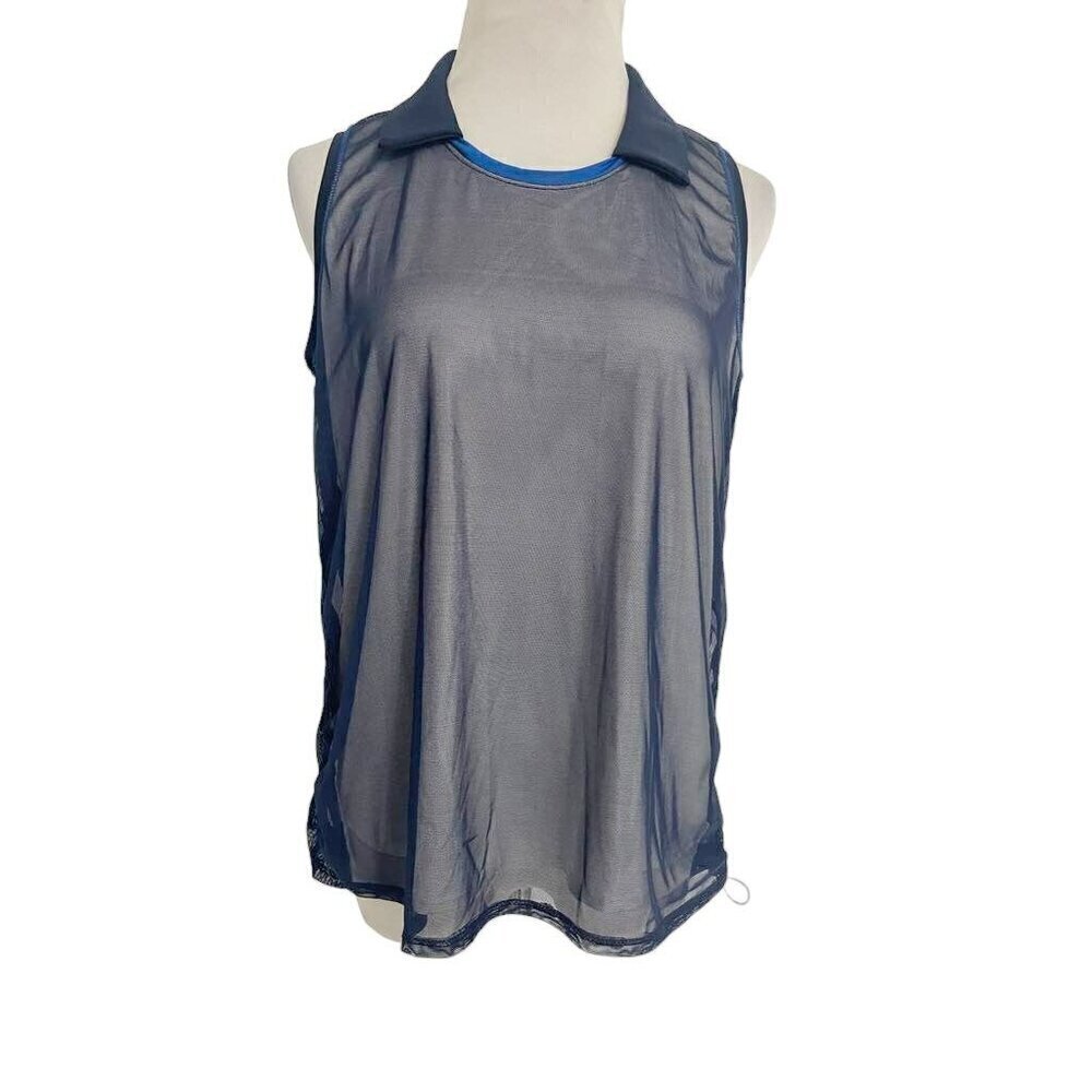 NEW Lucky in Love Size Large  Tank Top Golf Tennis Sleeveless Collar